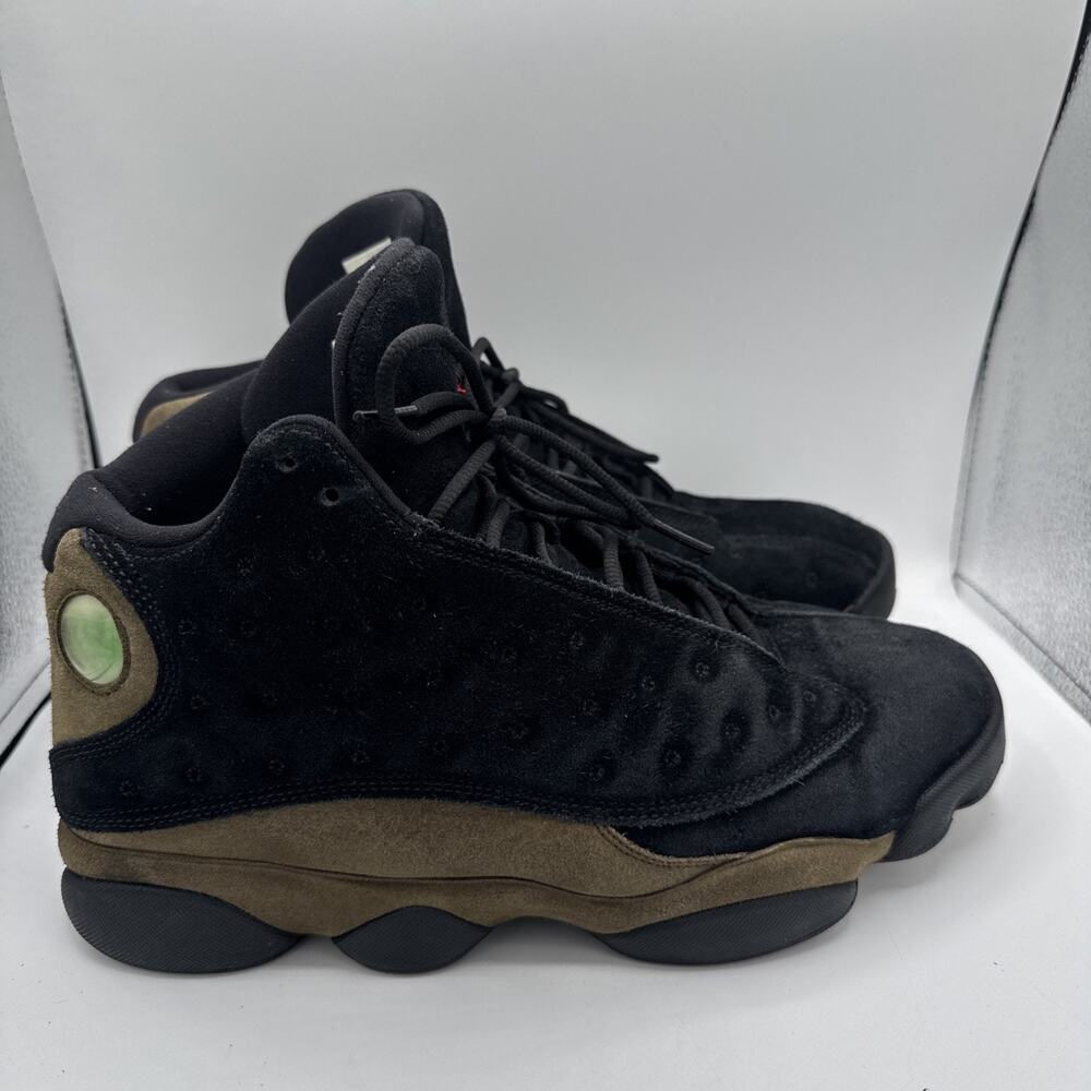 Jordan Air Jordan 13 Retro Black Suede Mid Top Lace-Up Basketball Sneakers